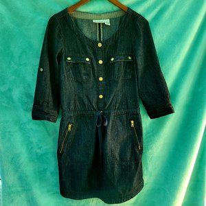 Beautiful DKNY JEANS dark blue denim mini dress size medium
